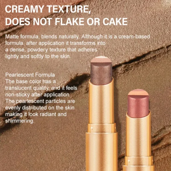 3-in-1 Eyeshadow Stick with Shimmer Tone, Waterproof Sweatproof Long-Lasting Eye Shadow Pencil for Blending and Vibrant Color - Image 5