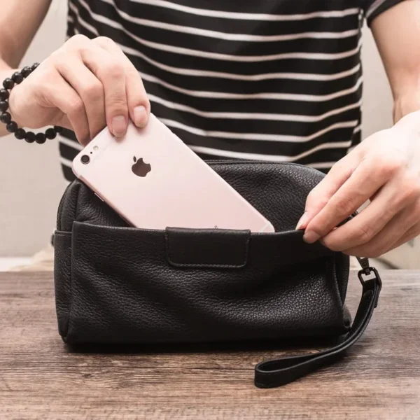 SENOFAN Hand Bag Men Genuine Cowhide Korean Clutches For Male Authentic Luxury Brand Pouch Wallet Clutch Bag Clamping Sack - Image 2
