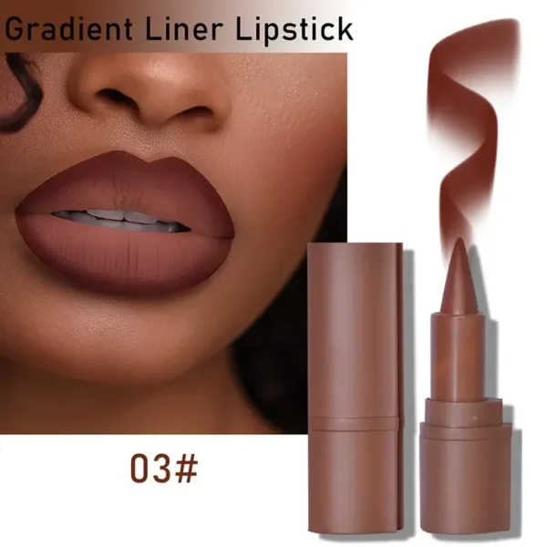Maroon Gradient Matte Lipstick Crayon Lip Liner pencil,Flawless Contour Gradual Ombre Effect lipstick for Women - Image 2