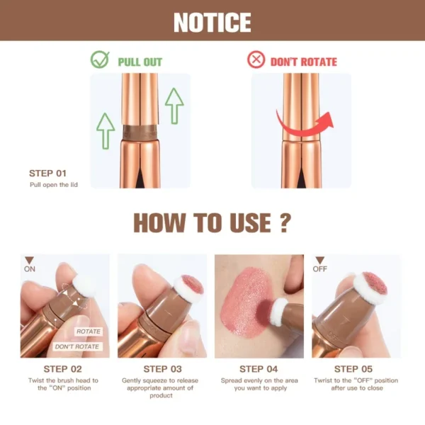 Liquid Contouring Highlighter Stick Matte Brightening Primer Highlighter Nose Shadow Silhouette Small V Face Blush Highlight - Image 6