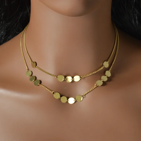 Fashion Gold Plated Layered Necklace Trendy Thin Chain Pendant Dainty Stackable Jewelry Gift for Women Birthday Valentine - Image 4