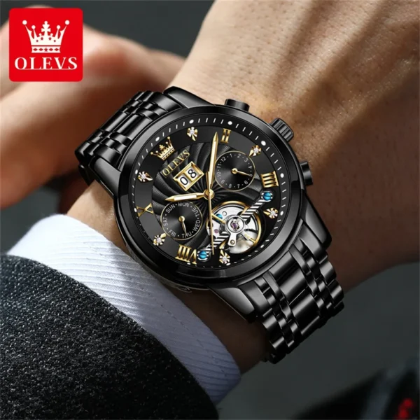 OLEVS Classic Men's Watches Tourbillon Multi-function Full Automatic Men Watch High end Male Wristwatches - Image 3