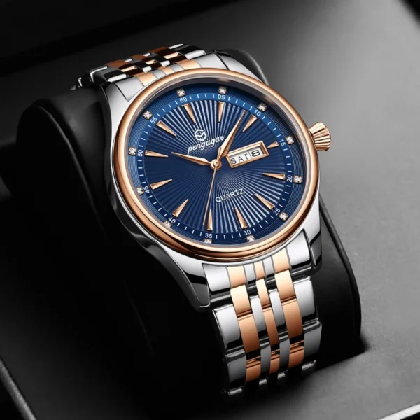 PENGAGAR Luxury Watch 2025 New Business Waterproof Male Clock Luminous DateStainless Steel Square Quartz Men Watch reloj hombre