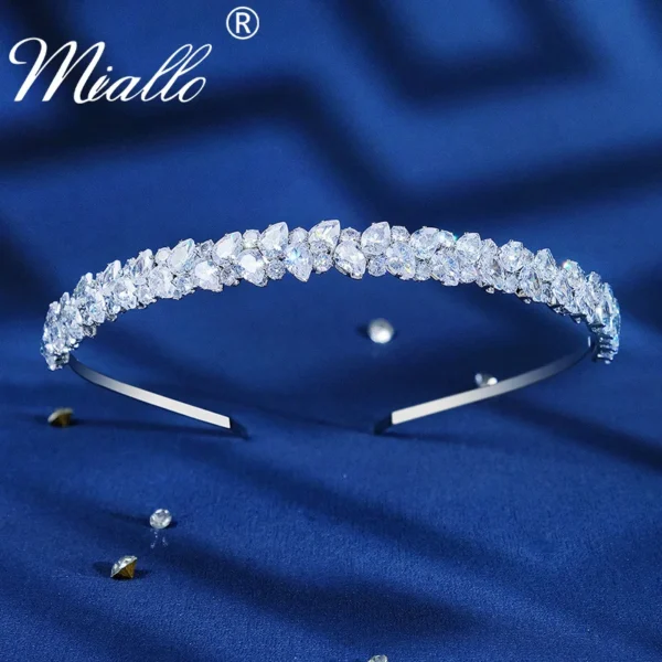 Fashion Zircon Headbands for Women Bridal Wedding Hair Accessories Silver Color Hairband Luxury Hair Jewelry Party Headpiece