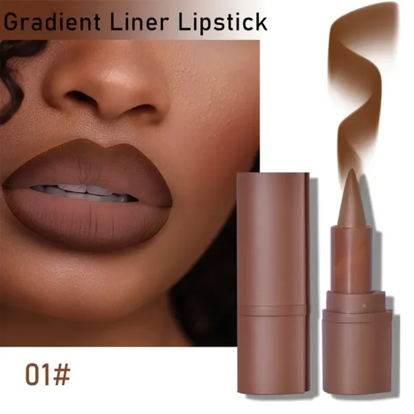 Maroon Gradient Matte Lipstick Crayon Lip Liner pencil,Flawless Contour Gradual Ombre Effect lipstick for Women - Image 3