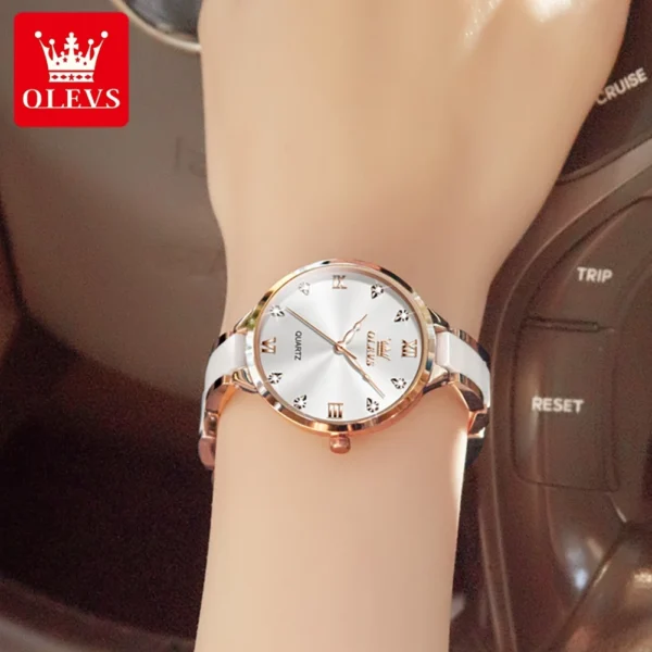 OLEVS 5872 Women Watch Fashion Original Luxury Quartz Watch Waterproof Ceramic Strap Authentic Premium Gift Elegant Women Watch - Image 4