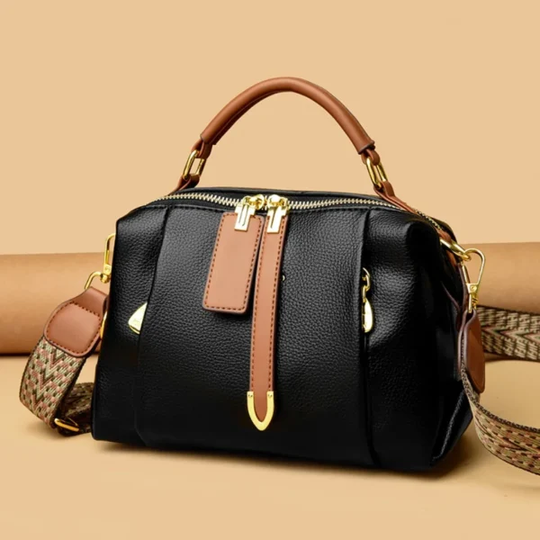 2 Layers Shoulder Totes Bags for Women Quality Pu Leather Wide Strap Hand Bags Designer Arrow Zipper Ladies Crossbody Bag New - Image 2