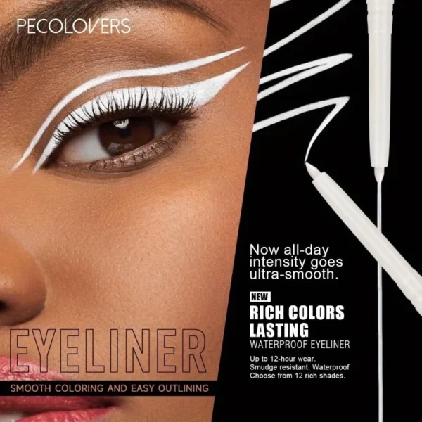 White Waterproof Eyeliner Gel Pencil Green Brown Lying Silkworm Pen Soft High Pigment Matte Eyeliner Lasting Shiny Eye Makeup - Image 4
