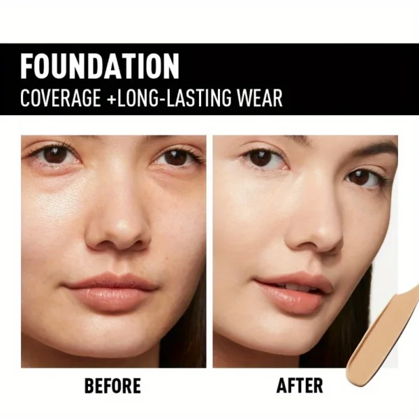 PECOLOVERS Matte Finish Liquid Foundation - Oil-Control, Waterproof, Full Coverage Concealer for All Skin Tones - Image 5