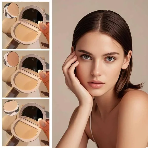 Waterproof Setting Powder Brighten Skin Foundation Oil Control Puffs Compact Soft Flawless Dry Powder Contour Palette Makeup - Image 3