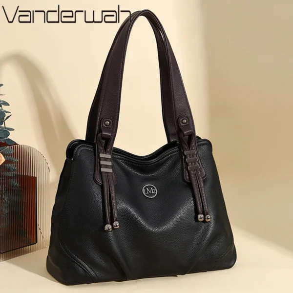 High Quality Soft Leather Handbags for Women Vintage Shoulder Tote Bag Luxury Designer Ladies Large Capacity Top-Handle Bags Sac