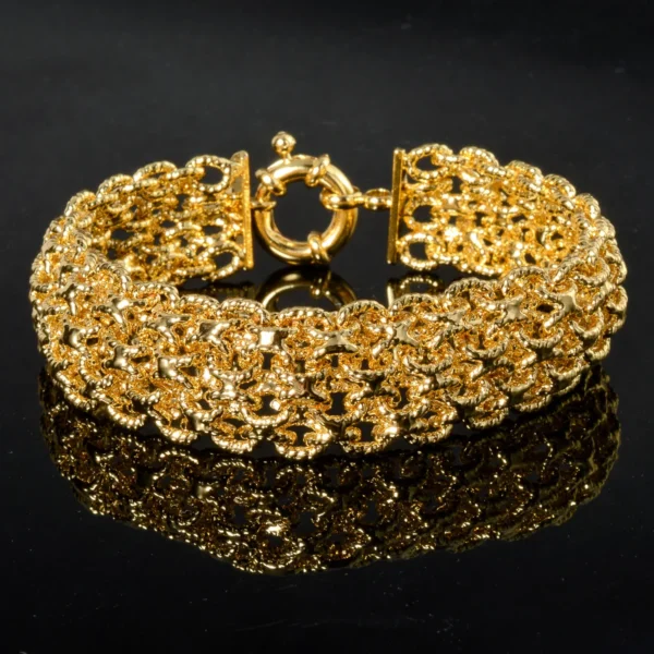 New 18MM wide copper chain bracelet unisex 18K gold plated wristband Miami Sidewalk bracelet Punk Hip Hop Jewelry party gift - Image 4