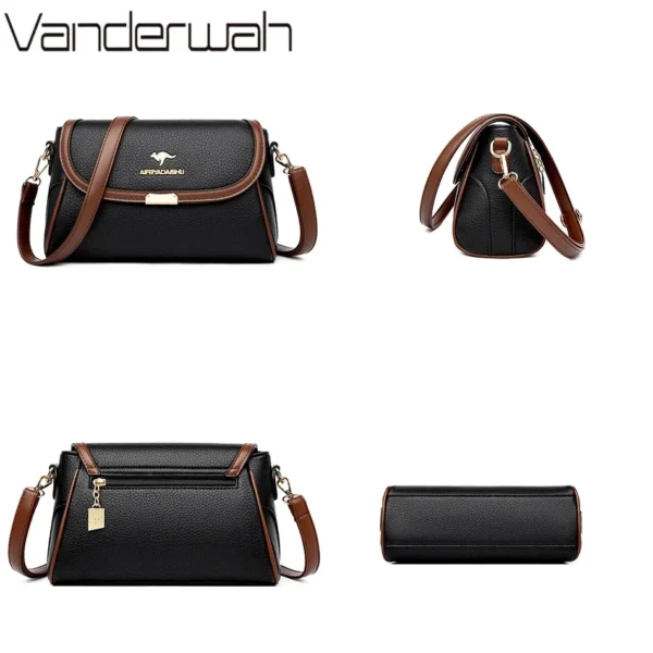 Solid Color High Quality Leather Small Shoulder Bagsfor Women 2024 New Messenger Bags with StrapDesigner Crossbody Bag Sac AMain - Image 5