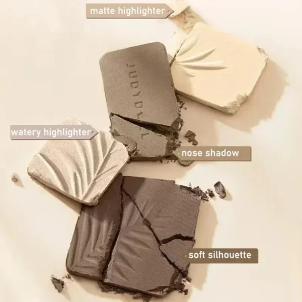 Judydoll Highlighter Contour Bronzer Palette Nude Makeup Natural Facial 3D Nose Shadow Long-Lasting Waterproof Cosmetics Makeup - Image 4