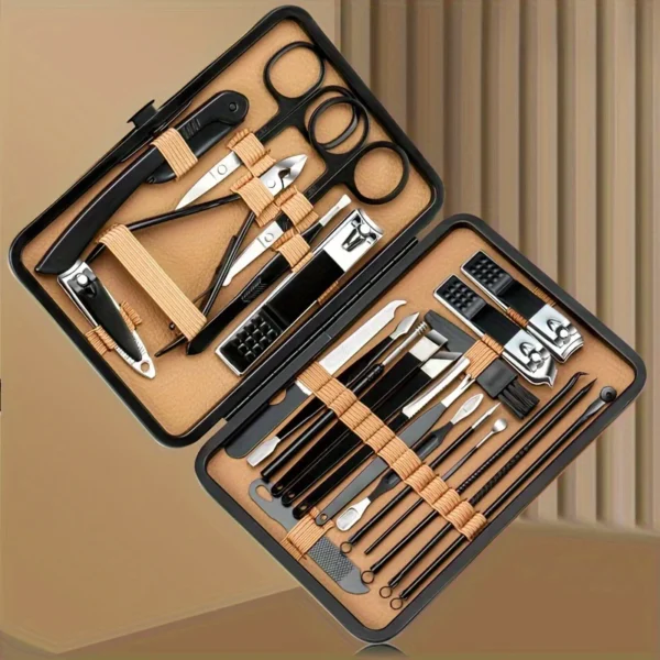 7/16/18Pcs Manicure Set Stainless Steel Professional Pedicure Kit Nail Grooming Kit Clippers Kit with Black PU Leather Case - Image 6