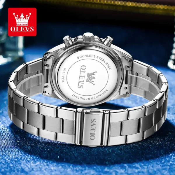 OLEVS ATY714 Mens Watch Classic Fashion Original Quartz Watch Waterproof Luminous Multifunctional Chronograph Watch With Box - Image 5