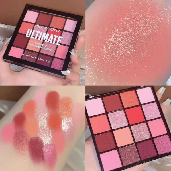 16 Colors Eyeshadow Palette Bright Jam Matte Glitter Red Green Pink Eye Shadow Long Lasting Eye Shadow Makeup Cosmetics - Image 4