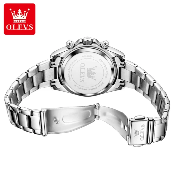 OLEVS Women’s Watch Elegant Luxury Original Quartz Watch Zircon Scale Waterproof Luminous Chronograph Date Ladies Watch 5632 - Image 3