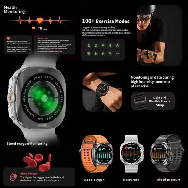 Smart Watch 7 Ultra 32GB memory video NFC 1.5Inch HD AMOLED Screen Smart watch Men Sport Fitness Tracker Smartwatch Women 2024 - Image 6