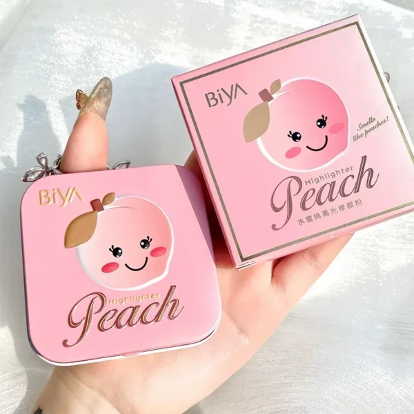 Peach Highlight Powder Diamond Glitter Pearlescent Face Contour 3D Brighten Mashed Potatoes Trimming Natural Color Korean Makeup - Image 4