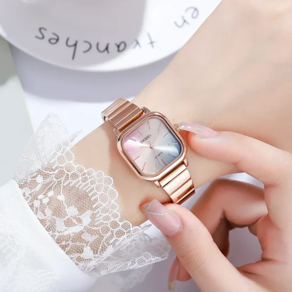 SKMEI 2190 Luxury Ladies Female Quartz Watch Woman Waterproof Stainless Steel Strap Girl Women Wristwatch Date Clock reloj mujer - Image 5