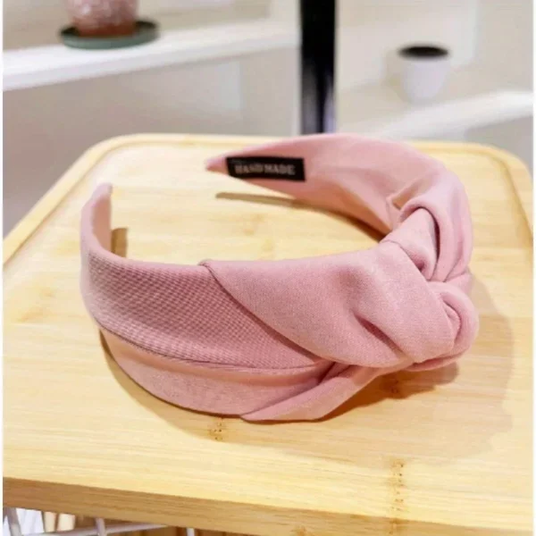 Fashion Solid Wide Knot Fabric Twist Hairbands for Women Girls Bezel Hair Hoops Party Hair Accessories Korean Ladies Headbands - Image 6