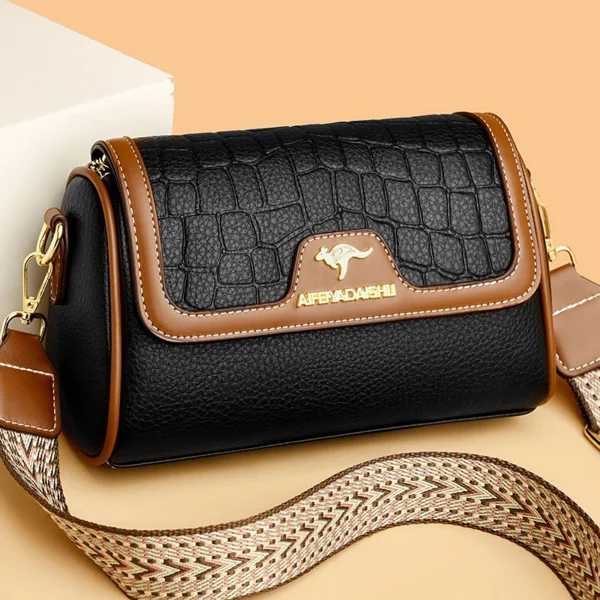 Stone Pu Leather Shoulder Hand Bag for Women Mom Purse Fashion Mother's Crossbody Bag Underarm Bag Small Square Satchel Handbag - Image 5