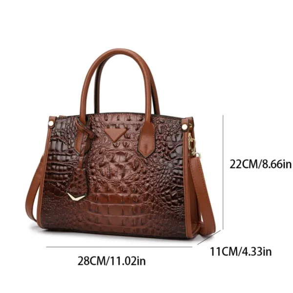 Women's Large Top-Handle Bag Vintage Crocodile Designer Shoulder Bag Quality Leather Crossbody Bag Messenger Commuter Sac A Main - Image 4