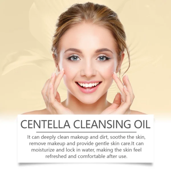Centella Cleansing Oil Gentle Facial Makeup Remover Vitamin E Moisturizing Face Refresher Cleaning Oil Cleaning Nose Pores - Image 5