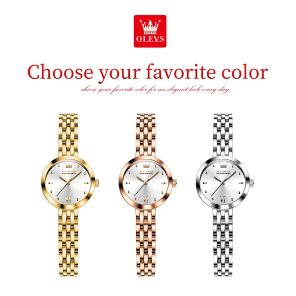 OLEVS Luxury Top Brand Women's Watches Elegant Fashion Gold Watch for Women Original Simple Quartz Waterproof Wristwatch Ladies - Image 6