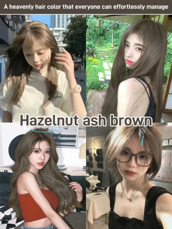 Plant hair dye Hazelnut Ash Brown Non-Bleaching Dye Cream Permanent Hair Color Instant Dye for Hair - Image 2