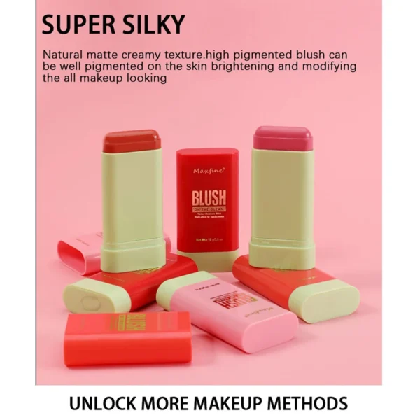 Multi Functional Blush Stick Waterproof Long Lasting Easy Color Delicate Moisture - Image 4