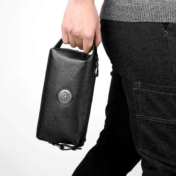 High Quality Cowhide Men's Brand Handbag Wallet Card Bag Bag For Men Sacoche Homme Bolso Hombre Necessaire Clutch Wallet For Men - Image 4