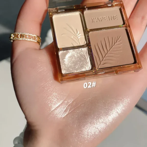4 Colors Matte Highlighter Bronzers Palette Face Shading Grooming Powder Long-Lasting Makeup Face Contouring Shadow Cosmetics - Image 3