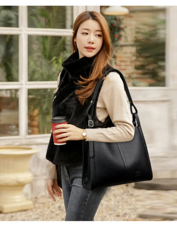 Hand Top-Handle Bags for Women 2025 High Quality Pu Leather Purse Ladies Shoulder Crossbody Bag Medium Casual Tote KAIDIFEINIROO - Image 3