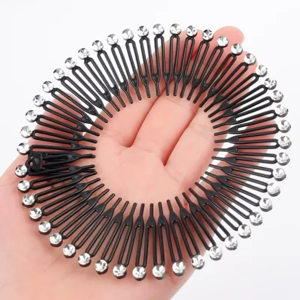 Plastic Full Circle Headbands Hair Hoop Band Clips Hairband Stretch Flexible Comb Teeth Face Wash Fixed Fashion Hair Accessories - Image 6