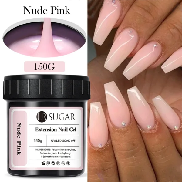 UR SUGAR 150g Building Nail Gel 18 Colors Nail Extension Gel Kit Nude Pink Clear Hard Constructed Gel Nail Strengthener Manicure - Image 3