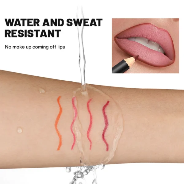 Waterproof Matte Lipliner Pencil Red Contour Tint Lipstick Long Lasting Non-stick Cup Moisturising Lips Makeup 12 Colors - Image 7