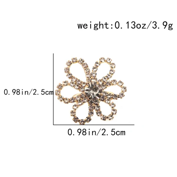 1 fashionable and personalized flower women's foot ring inlaid with rhinestone party daily gift - Image 3