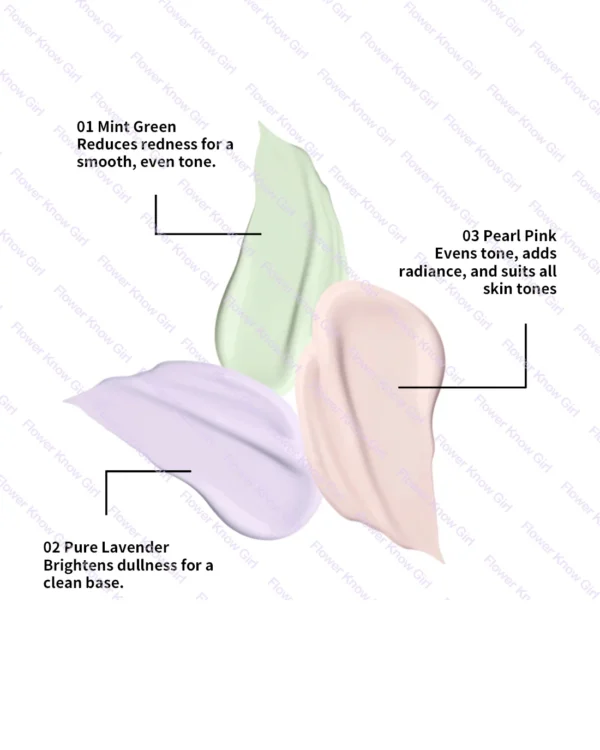 Makeup Flower Knows Shell Pearl Collection Primer Coloring Makeup Base Face Milk Brightening and Holding Make Up Concealer - Image 5