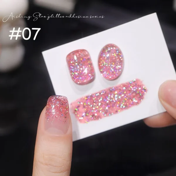 1-12pcs PSK Summer New Popular Super Flash Broken Drill Gel Nail Polish 2025 Wishing Star Sequin Gel Series Nail Art For Party - Image 5