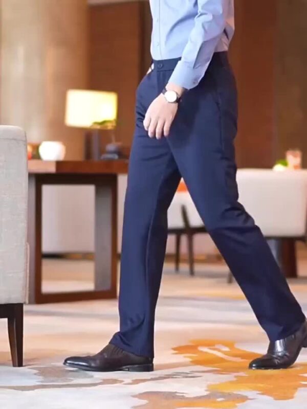 2pcs Men'S Professional Business Dress Pants, Stretchy And Wrinkle-Resistant, No Ironing Required, Formal Trousers with a Casual Style, Loose Fit, Versatile Straight-Leg Suit Pants for Office Wear. - Image 8