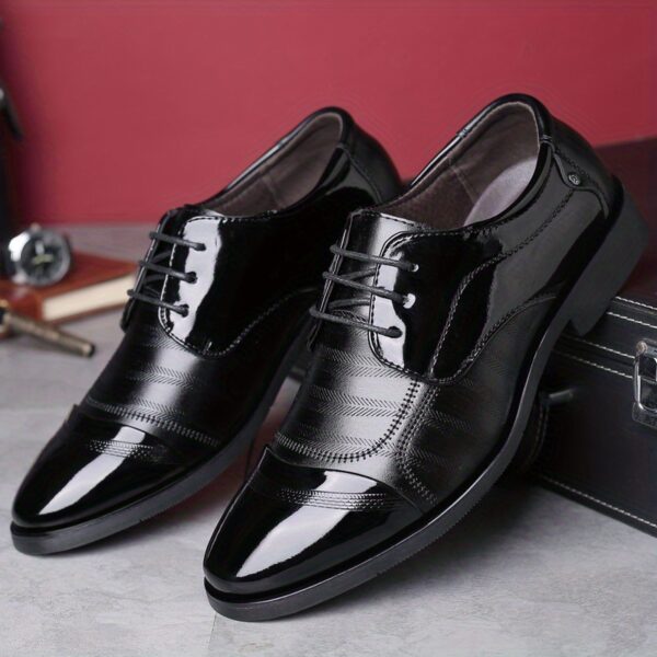 Men's British Style Derby Shoes, Wear-resistant Non-Slip Dress Shoes For Wedding Business - Image 5