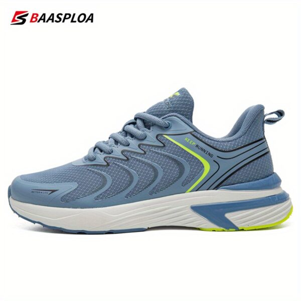 BAASPLOA Men's Breathable Mesh Running Footwear - Stylish Black with Orange Accents, All-Season Sneakers - Image 9
