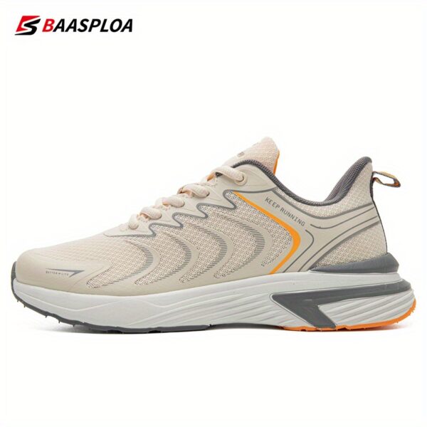 BAASPLOA Men's Breathable Mesh Running Footwear - Stylish Black with Orange Accents, All-Season Sneakers - Image 11