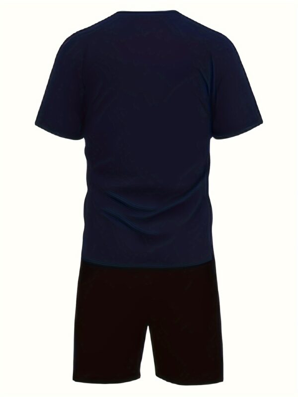 Men'S Home Leisure Sweat-Absorbent Breathable Pinhole T-Shirt Suit Summer Two-Piece Top Shorts Home Clothes, Sweat-Resistant - Image 9