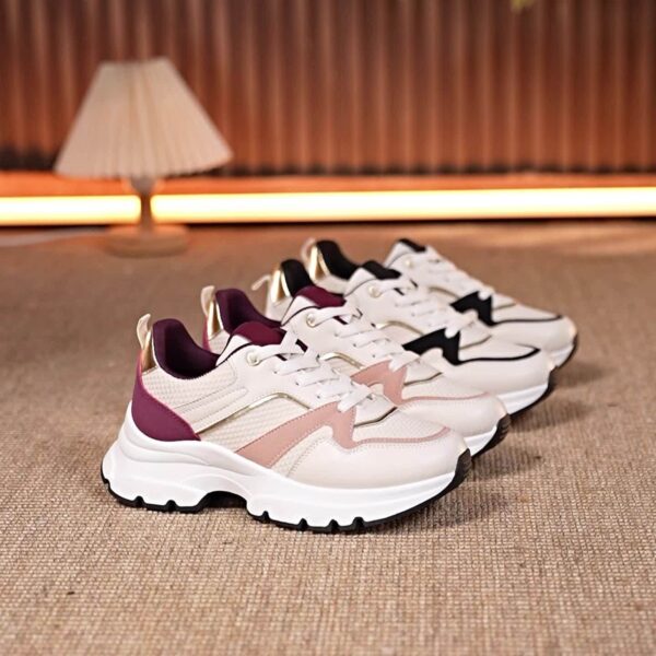 Women'S Spring Outdoor Running Shoes, All-Season Breathable Sneakers, Fashionable Thick Sole Comfort Sports Shoes with Motion-Control Support, Fabric Upper & Inner, TPU Sole, Man-Made Materials - Image 11