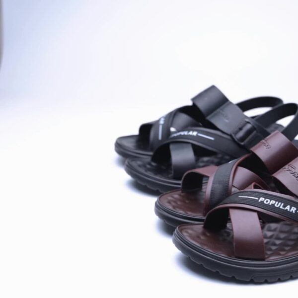 Men's Slip-On Sandals - Soft Cushioned Insole & Arch Support - PU Beach Shoes for Driving, Outdoor, Casual - Wide Width Available - Black - Easy-Clean Summer Footwear, Comfortable Driving Shoes, Sleek Strap Design, Breathable Material - Image 11