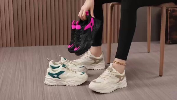 Women'S Lightweight & Breathable Sneakers - Versatile Lace-Up Low Top Design with Mesh & Microfiber Upper, EVA Sole, All-Season Comfort for Running & Casual Wear, Stylish Neutral Appearance, Allseason Sneakers|Neutral Style Sneakers|Eva Sole Sneakers - Image 11