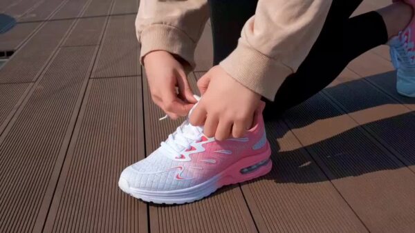 Women's Sporty Running Shoes, Ombre Color Lace-up Casual Sneakers With Air Cushion, Non-slip Breathable Mesh Walking Shoes - Image 12